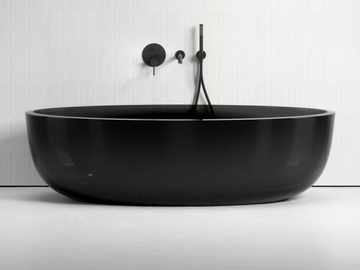 ZURRA - Freestanding oval Resin Stone bathtub by LUSSO - view 2