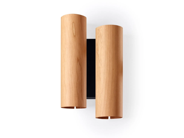 BLACK NOTE DUPLET - Handmade wood veneer wall lamp by LZF - view 2