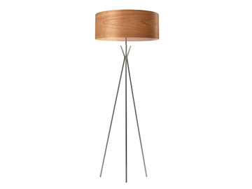 GEA - Handmade wood veneer and metal floor lamp by LZF - view 2