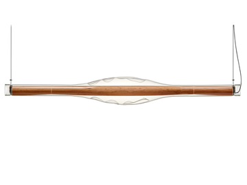 DUNE HORIZONTAL - Wood veneer and glass pendant lamp by LZF - view 2