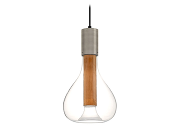 ERIS - Wood veneer and glass pendant lamp by LZF - view 2