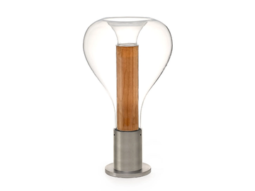 ERIS - Handmade wood veneer and glass table lamp by LZF - view 2