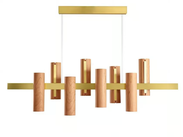 BLACK NOTE KEYS - Wood veneer and metal pendant lamp by LZF - view 2
