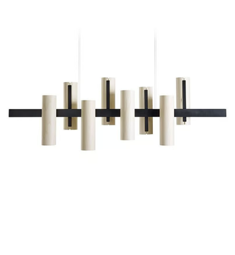 BLACK NOTE KEYS - Wood veneer and metal pendant lamp by LZF - view 3