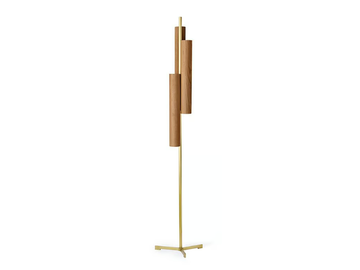 BLACK NOTE TRIPLET - Handmade wood veneer and metal floor lamp by LZF - view 2