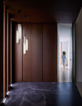 BLACK NOTE TRIPLET - Handmade wood veneer pendant lamp by LZF - view 3