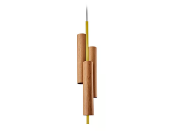 BLACK NOTE TRIPLET - Handmade wood veneer pendant lamp by LZF - view 2