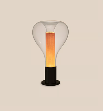 ERIS - Handmade wood veneer and glass table lamp by LZF - view 3