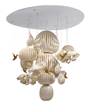 CANDELABRO - Handmade wood veneer pendant lamp by LZF - view 3
