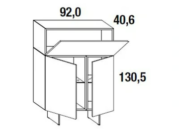 36E8 - 0384S / 0384D - Modular oak highboard by Lago - view 3