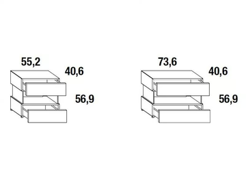 AIR 0770 - Bedside table with drawers by Lago - view 3