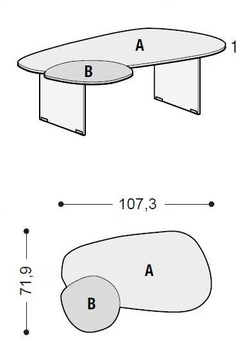 BLENDIE 1411 - Glass coffee table for living room by Lago - view 3