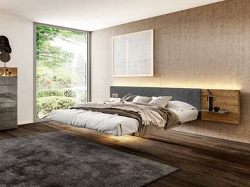 FLUTTUA 1611 - Double bed with integrated nightstands by Lago - view 2