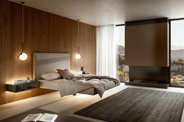 FLUTTUA - 1601 - Double bed with upholstered headboard by Lago - view 3