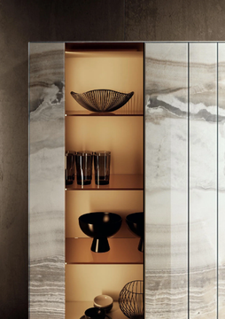 N.O.W. - 1390B - Glass highboard with integrated lighting by Lago - view 3