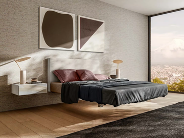 FLUTTUA - 1601 - Double bed with upholstered headboard by Lago - view 2