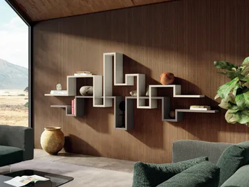 LAGOLINEA - 2630 - Open floating wooden bookcase by Lago - view 2