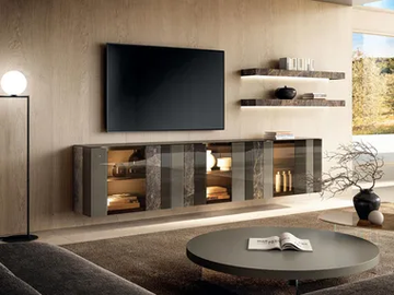 N.O.W. - 2679 - Wall-mounted glass storage wall with integrated lighting by Lago - view 2