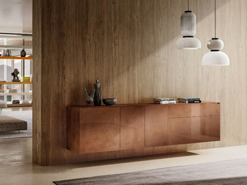 MATERIA 1009 - Suspended glass sideboard by Lago - view 2