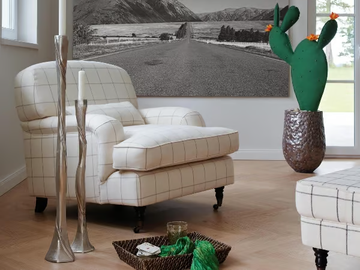 CONTINENTAL - Fabric armchair with armrests by Lambert - view 2
