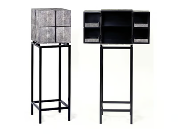 TREASURE - Steel and wood highboard with doors by Lambert - view 3
