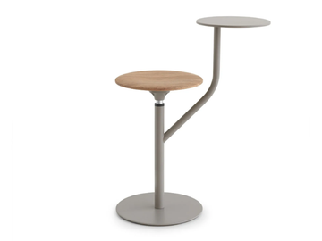 AARON OUTDOOR - Swivel stainless steel and wood garden stool by Lapalma - view 2