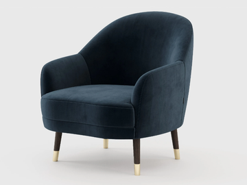 COSY - Velvet armchair with armrests by Laskasas - view 2