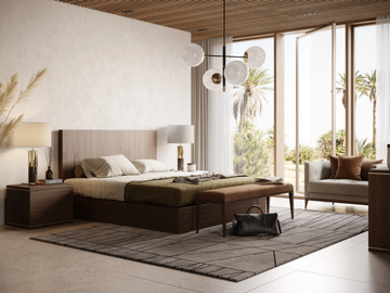 DUANE - Walnut double bed by Laskasas - view 3