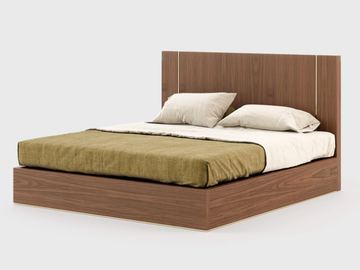DUANE - Walnut double bed by Laskasas - view 2