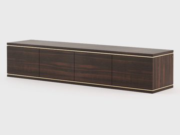 DUANE - Low eucalyptus TV cabinet with doors by Laskasas - view 2