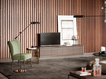 DUANE - Low eucalyptus TV cabinet with doors by Laskasas - view 3