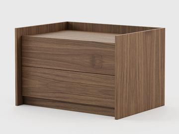 ENDY - Rectangular walnut bedside table with drawers by Laskasas - view 2