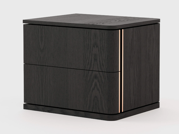 HILARY - Rectangular ash bedside table with drawers by Laskasas - view 2