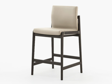 JAYNE - High leather stool by Laskasas - view 2
