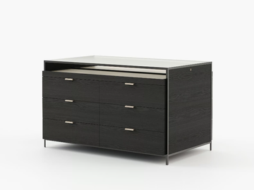ROWLING - Wood and glass island chest of drawers by Laskasas - view 2