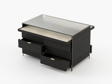 ROWLING - Wood and glass island chest of drawers by Laskasas - view 3