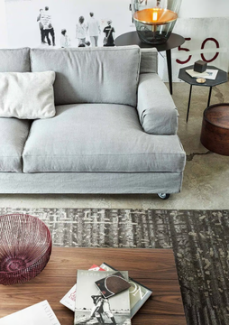 ABERDEEN - 3 seater fabric sofa with castors by Lema - view 3