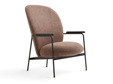 CLAIRE - Upholstered armchair with metal frame by Lema - view 3