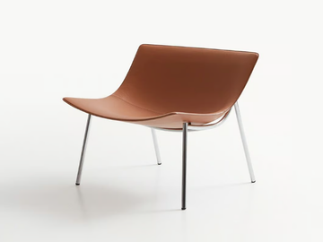 OMEGA - Leather armchair with metal structure by Lema - view 2