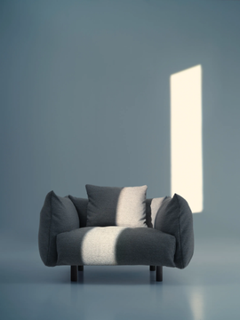 SOFFIO - Recycled fabric armchair with armrests by Lema - view 3