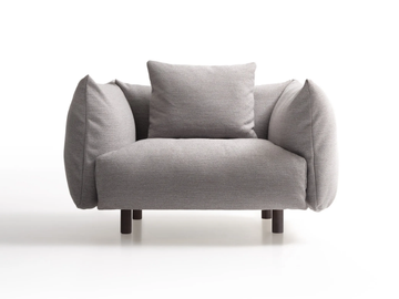SOFFIO - Recycled fabric armchair with armrests by Lema - view 2
