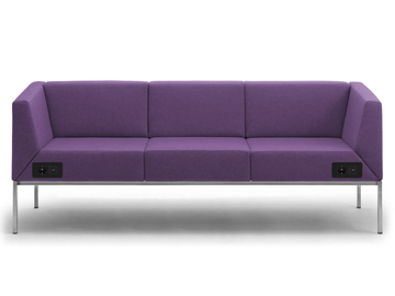 KOS - 3 seater fireproof wool sofa with USB socket by Leyform - view 2