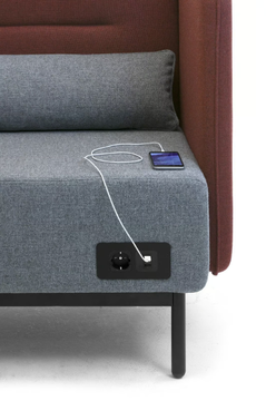 AROUND - 3 seater fireproof fabric sofa with USB socket by Leyform - view 3