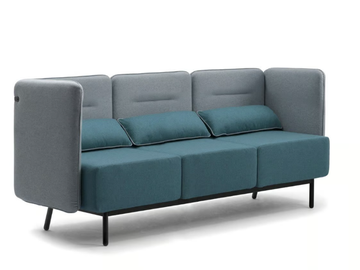 AROUND - 3 seater fireproof fabric sofa with USB socket by Leyform - view 2