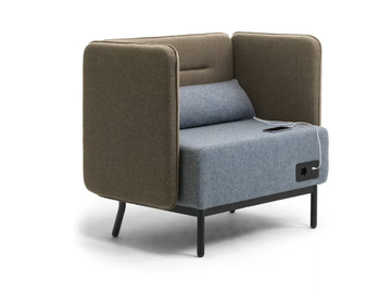 AROUND - Fireproof fabric easy chair with USB socket by Leyform - view 2