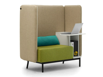 AROUND BOX - Acoustic multimedia fabric office booth by Leyform - view 2
