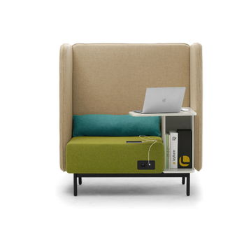 AROUND BOX - Acoustic multimedia fabric office booth by Leyform - view 3