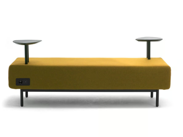 AROUND - Fireproof fabric bench with USB socket by Leyform - view 2