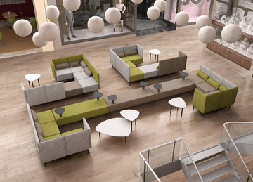 AROUND - 2 seater fireproof fabric sofa with USB socket by Leyform - view 3