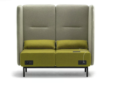AROUND - 2 seater fireproof fabric sofa with USB socket by Leyform - view 3